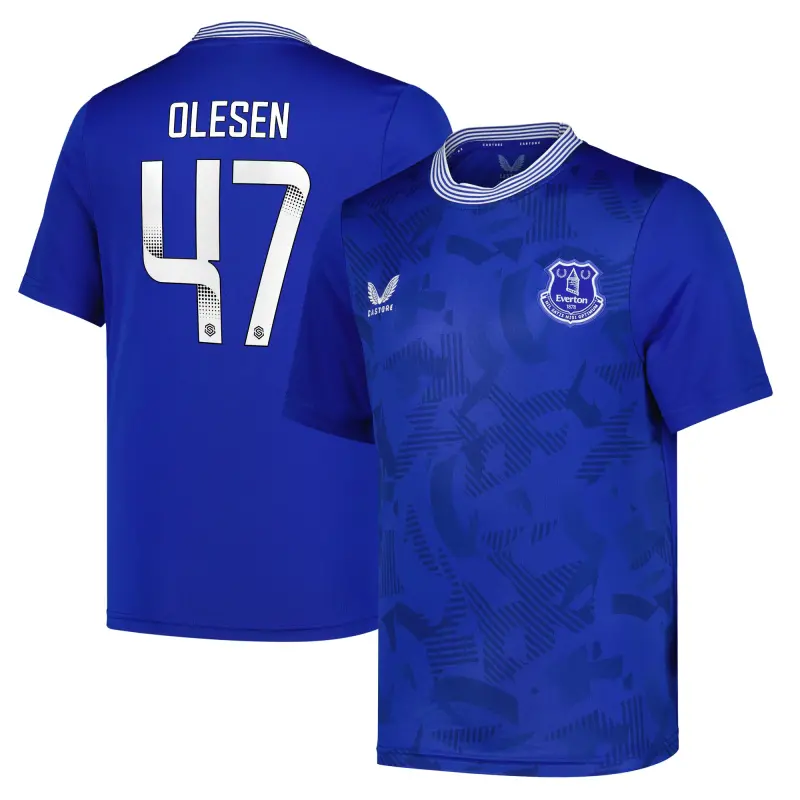 Everton Shirts & Football Boots | everton-wsl-home-replica-shirt-2024-25-kids-with-olesen-47-printing-201963449-47 Category | Everton Fanshop
